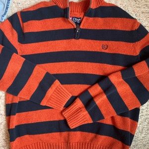 Collared Striped Sweater. Chaps